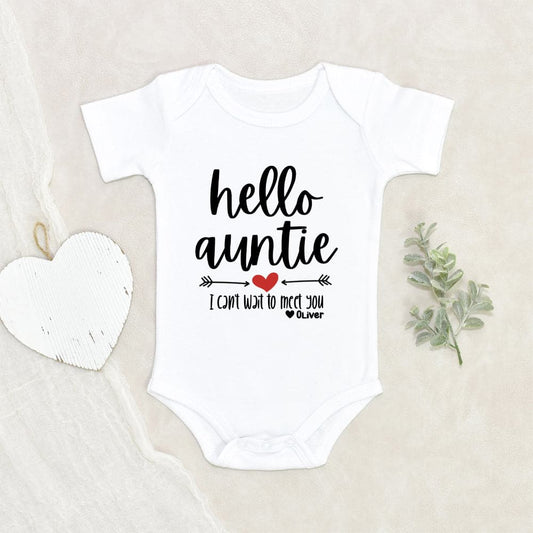 Personalized Onesie - Pregnancy Announcement Onesie - Aunt Onesie - Hello Auntie Baby Onesie - Aunt Announcement Onesie - Pregnancy Announcement Onesie - Aunt Reveal Onesie