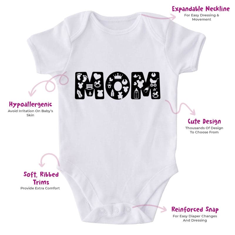 MOM-Onesie-Best Gift For Babies-Adorable Baby Clothes-Clothes For Baby-Best Gift For Papa-Best Gift For Mama-Cute Onesie