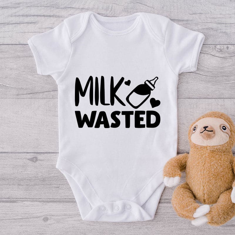 Milk Wasted-Onesie-Best Gift For Babies-Adorable Baby Clothes-Clothes For Baby-Best Gift For Papa-Best Gift For Mama-Cute Onesie