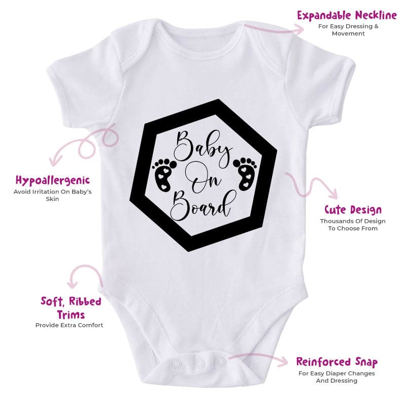 Baby On Board-Onesie-Best Gift For Babies-Adorable Baby Clothes-Clothes For Baby-Best Gift For Papa-Best Gift For Mama-Cute Onesie