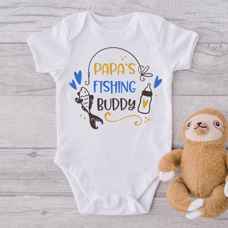 Papa's Fishing Buddy-Onesie-Clothes For Baby Boy-Best Gift For Papa-Best Gift For Mama-Adorable Clothes For Baby