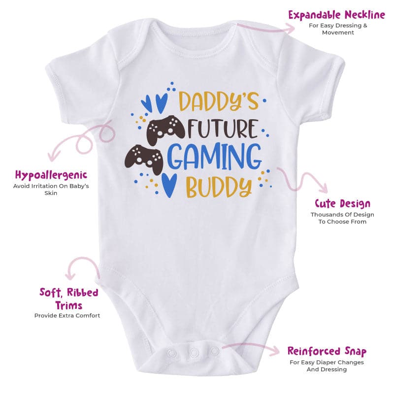 Daddy's Future Gaming Buddy-Onesie-Best Gift For Babies-Adorable Baby Clothes-Clothes For Baby-Best Gift For Papa-Best Gift For Mama-Cute Onesie