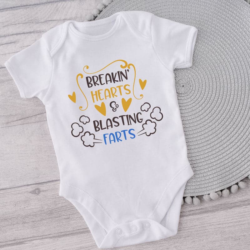 Breakin' Hearts & Blasting Farts-Funny Onesie-Best Gift For Babies-Adorable Clothes-Clothes For Baby-Best Gift For Papa-Best Gift For Mama