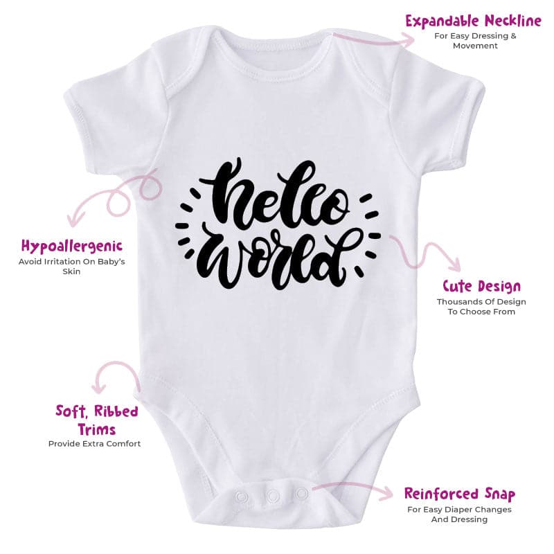 Hello World-Onesie-Best Gift For Babies-Adorable Clothes-Clothes For Baby-Best Gift For Papa-Best Gift For Mama-Cute Onesie