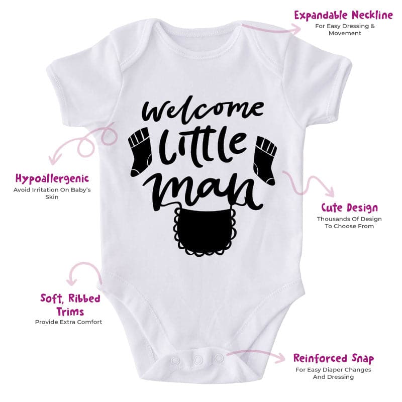 Welcome Little Man-Onesie-Best Gift For Babies-Adorable Baby Clothes-Clothes For Baby Boy-Best Gift For Papa-Best Gift For Mama-Cute Onesie