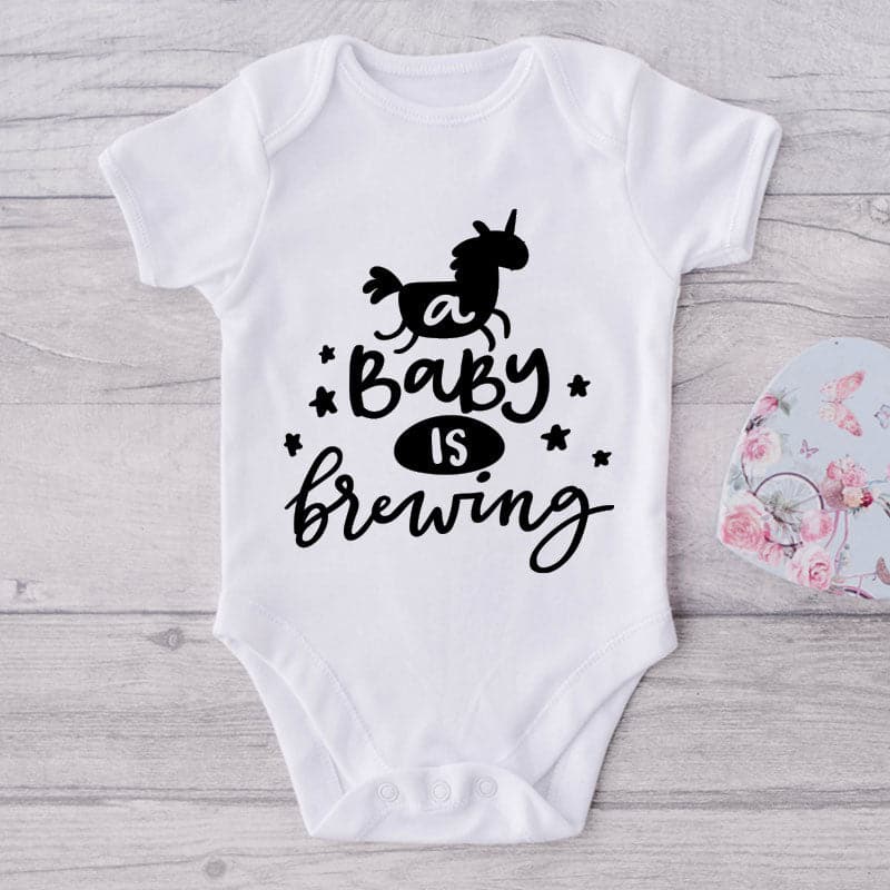 A Baby Is Brewing-Funny Onesie-Best Gift For Babies-Adorable Baby Clothes-Clothes For Baby Boy-Best Gift For Papa-Best Gift For Mama-Cute Onesie