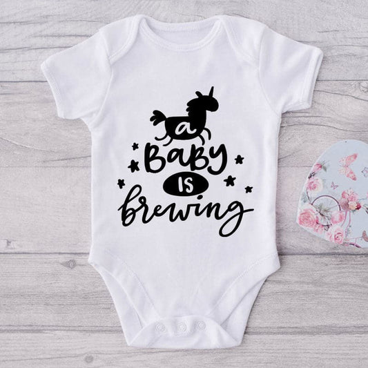 A Baby Is Brewing-Funny Onesie-Best Gift For Babies-Adorable Baby Clothes-Clothes For Baby Boy-Best Gift For Papa-Best Gift For Mama-Cute Onesie
