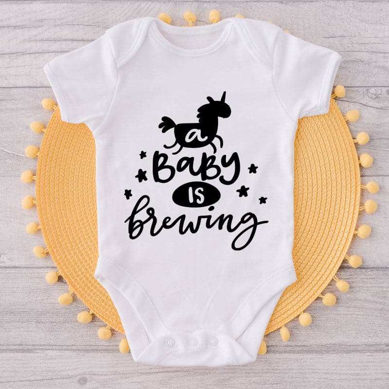 A Baby Is Brewing-Funny Onesie-Best Gift For Babies-Adorable Baby Clothes-Clothes For Baby Boy-Best Gift For Papa-Best Gift For Mama-Cute Onesie