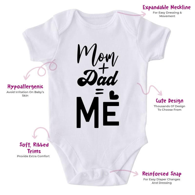 Mom+Dad=Me-Funny Onesie-Best Gift For Babies-Adorable Baby Clothes-Clothes For Baby-Best Gift For Papa-Best Gift For Mama-Cute Onesie