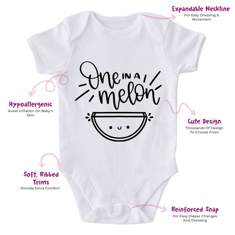 One In A Melon-Funny Onesie-Best Gift For Babies-Adorable Baby Clothes-Clothes For Baby-Best Gift For Papa-Best Gift For Mama-Cute Onesie