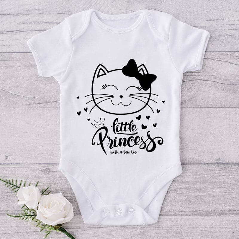 Little Princess With A Bow Tie-Funny Onesie-Best Gift For Babies-Adorable Baby Clothes-Clothes For Baby Girl-Best Gift For Papa-Best Gift For Mama-Cute Onesie