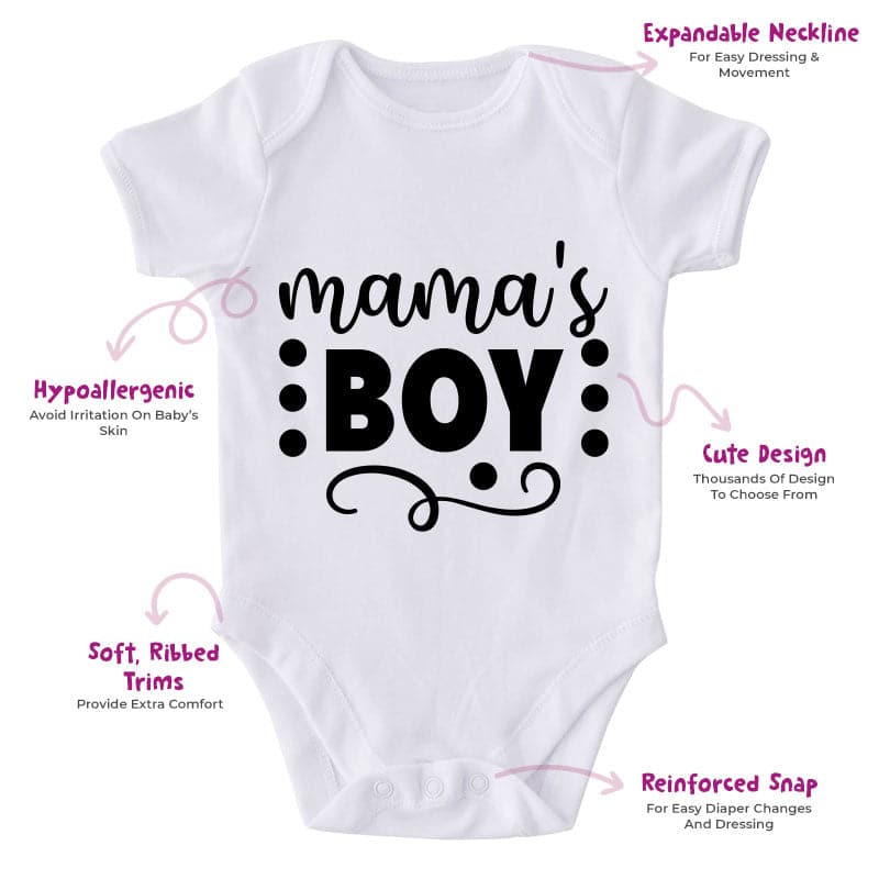 Mama's Boy-Onesie-Adorable Baby Clothes-Clothes For Baby-Best Gift For Papa-Best Gift For Mama-Cute Onesie