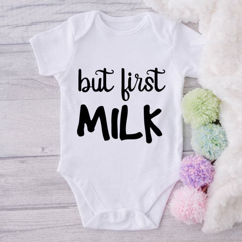 But First Milk-Onesie-Best Gift For Babies-Adorable Baby Clothes-Clothes For Baby-Best Gift For Papa-Best Gift For Mama-Cute Onesie
