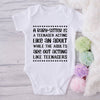 A Baby-Sitter Is A Teenager Acting Like An Adult While The Adults Are Out Acting Like Teenagers-Funny Onesie-Best Gift For Babies-Adorable Baby Clothes-Clothes For Baby-Best Gift For Papa-Best Gift For Mama-Cute Onesie