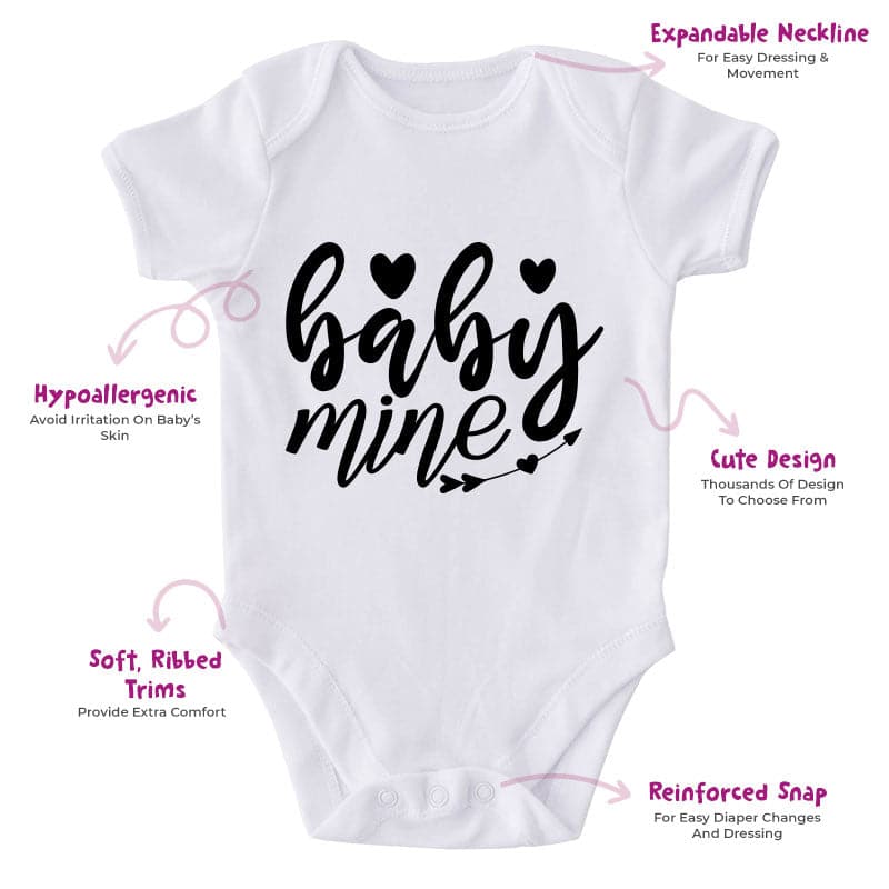Baby Mine-Onesie-Adorable Baby Clothes-Best Gift For Papa-Best Gift For Mama-Clothes For Baby-Cute Onesie