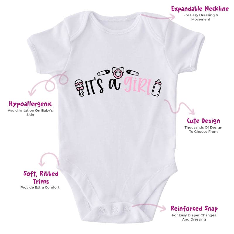 It's A Girl-Onesie-Best Gift For Babies-Adorable Baby Clothes-Clothes For Baby-Best Gift For Papa-Best Gift For Mama-Cute Onesie