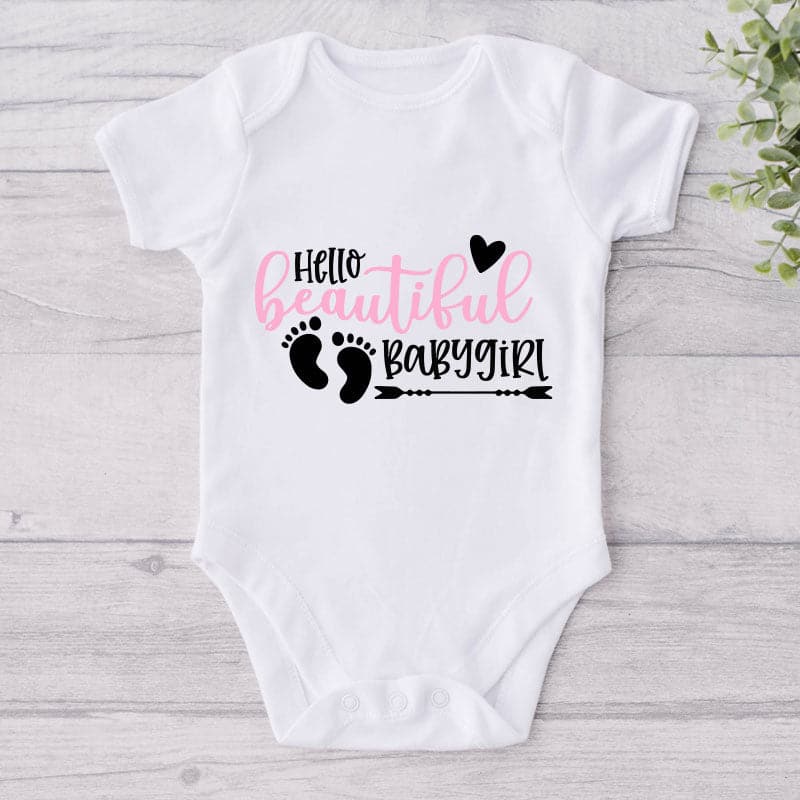 Hello Beautiful Baby Girl-Onesie-Best Gift For Babies-Adorable Baby Clothes-Clothes For Baby-Best Gift For Papa-Best Gift For Mama-Cute Onesie