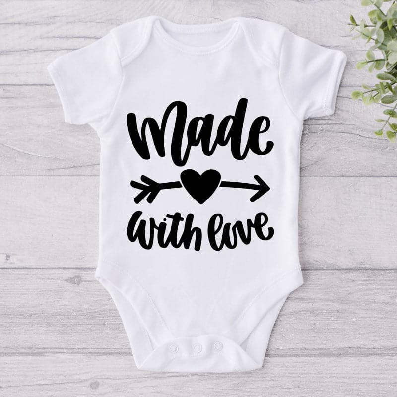 Made With Love-Onesie-Best Gift For Babies-Adorable Baby Clothes-Clothes For Baby-Best Gift For Papa-Best Gift For Mama-Cute Onesie