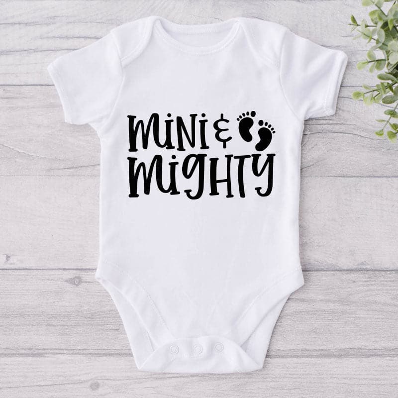 Mini & Mighty-Onesie-Best Gift For Babies-Adorable Baby Clothes-Clothes For Baby-Best Gift For Papa-Best Gift For Mama-Cute Onesie