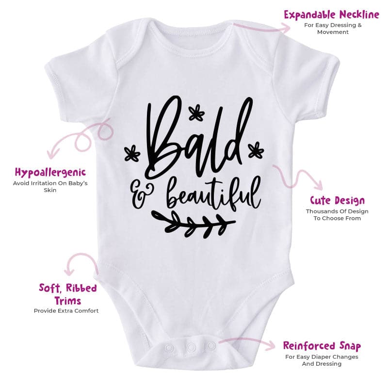 Bald & Beautiful-Onesie-Best Gift For Babies-Adorable Baby Clothes-Clothes For Baby-Best Gift For Papa-Best Gift For Mama-Cute Onesie