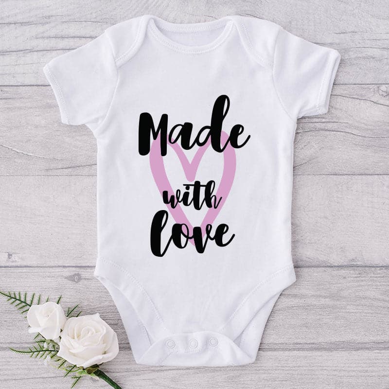 Made With Love-Onesie-Best Gift For Babies-Adorable Baby Clothes-Clothes For Baby-Best Gift For Papa-Best Gift For Mama-Cute Onesie