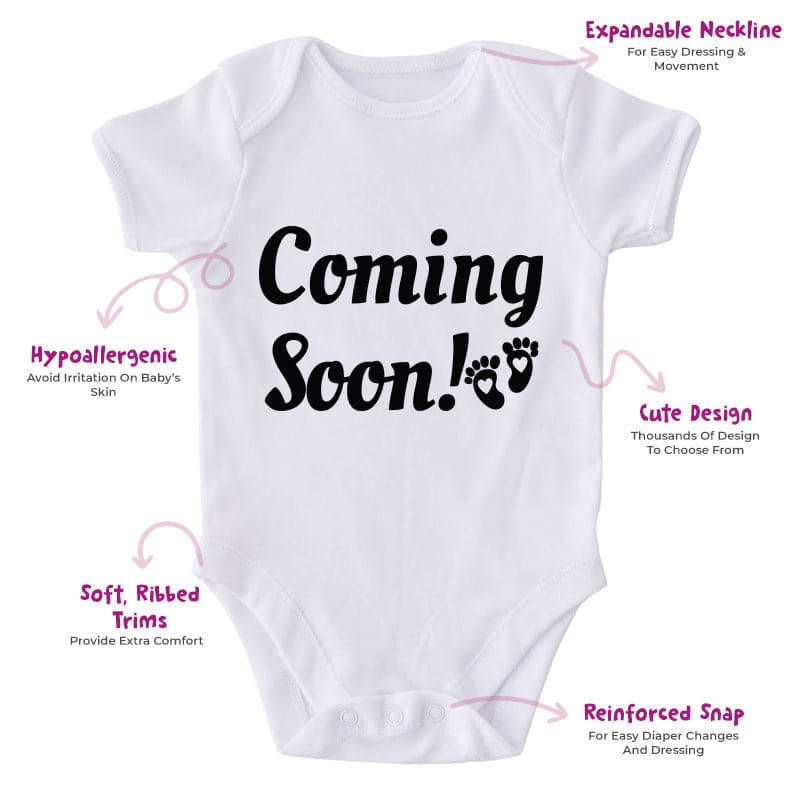 Coming Soon!-Onesie-Best Gift For Babies-Adorable Baby Clothes-Clothes For Baby-Best Gift For Papa-Best Gift For Mama-Cute Onesie