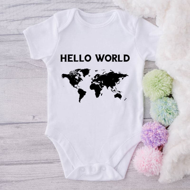 Hello World-Onesie-Best Gift For Babies-Adorable Baby Clothes-Clothes For Baby-Best Gift For Papa-Best Gift For Mama-Cute Onesie
