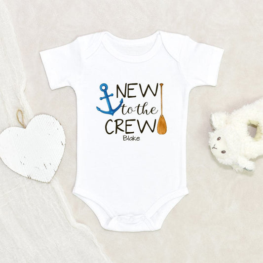 Nautical Baby Onesie - Fishing Baby Onesie - New To The Crew Baby Onesie - Pregnancy Announcement Onesie - Newborn Baby Clothes