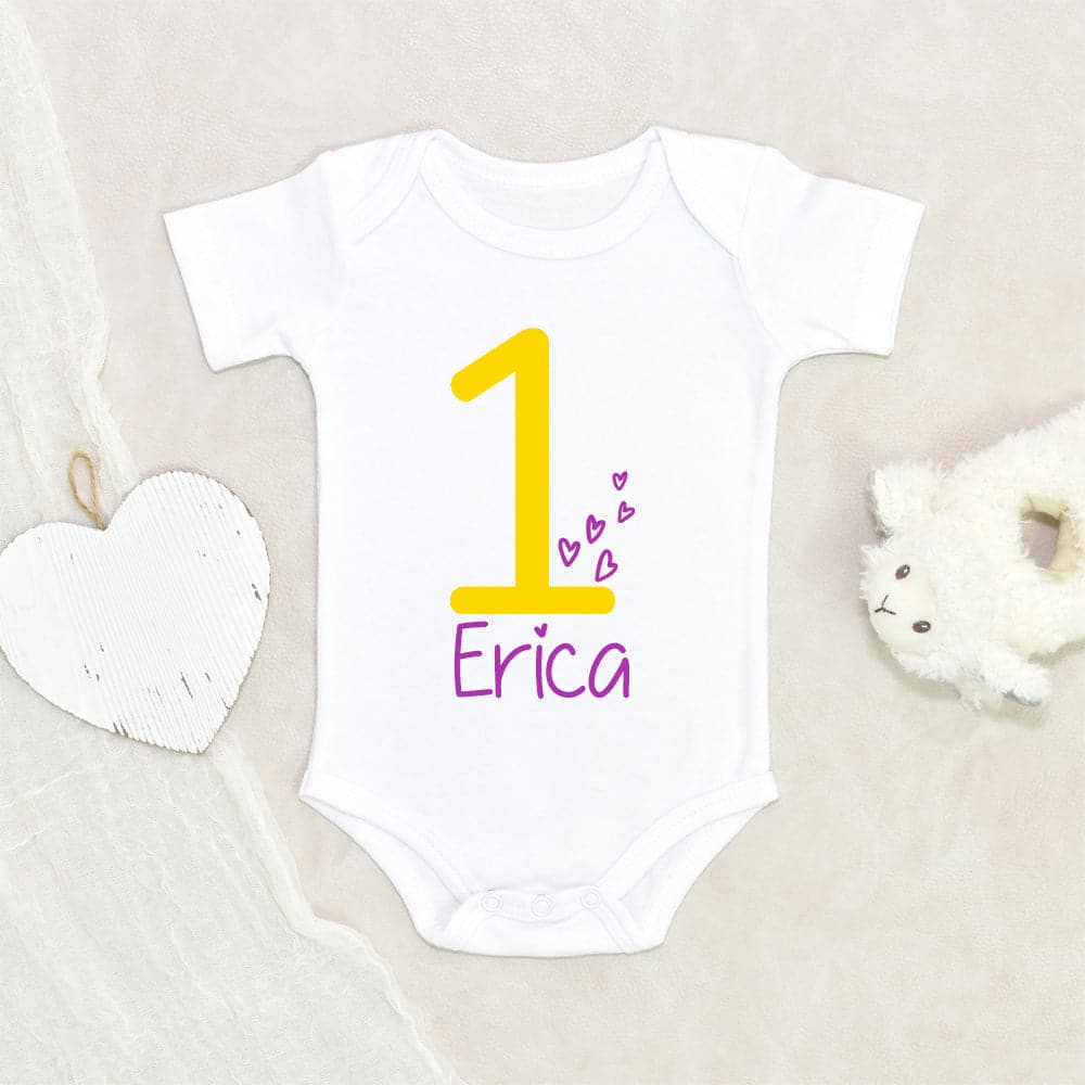 Personalized Gift - Personalized Baby Onesie - First Birthday Custom Onesie - 1st Birthday Baby Onesie