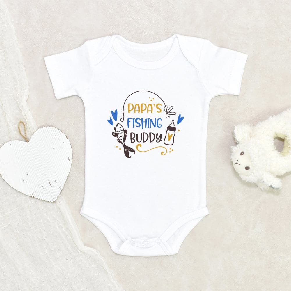 Adorable Baby Boy Onesie Unique Baby Onesie Papas Fishing Buddy Baby Onesie Cute Baby Onesie Fancy Baby Onesie