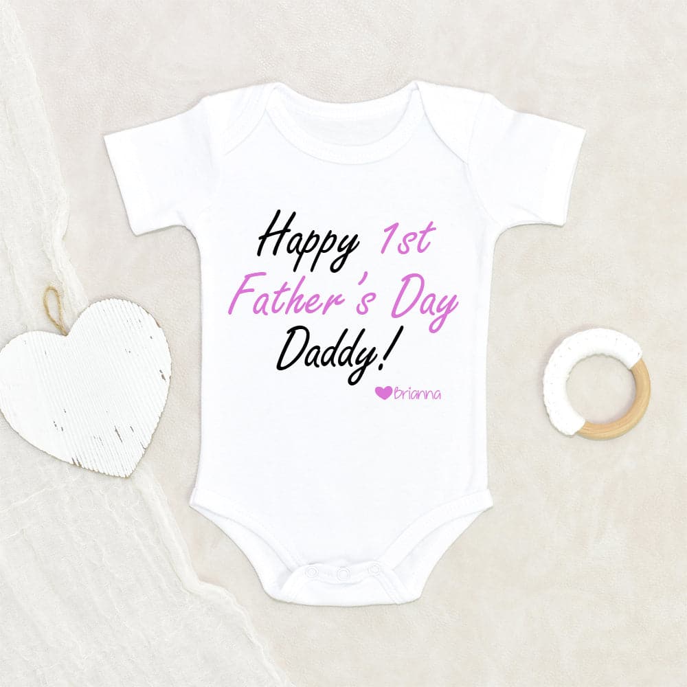 Baby Girl Onesie - Personalized Baby Onesie - First Fathers Day Onesie - Fathers Day Gift
