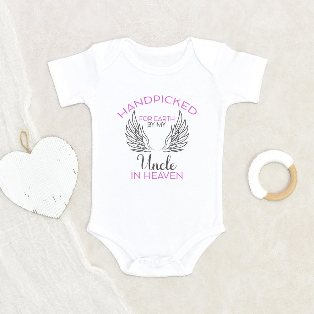 Memorial Baby Onesie - Uncle Baby Onesie - Hand Picked For Earth By My Uncle In Heaven Onesie - Memorial Baby Clothes - Uncle Memorial Baby Onesie