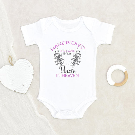 Memorial Baby Onesie - Uncle Baby Onesie - Hand Picked For Earth By My Uncle In Heaven Onesie - Memorial Baby Clothes - Uncle Memorial Baby Onesie