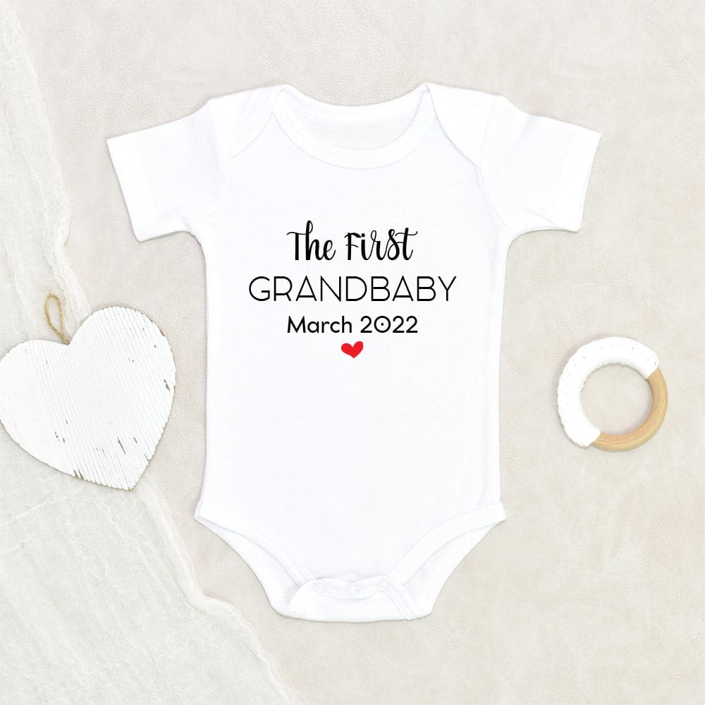 Baby Announcement Onesie - Custom Baby Clothes - The First Grandbaby Onesie - Personalized Baby Onesie - Grandparents Announcement Onesie