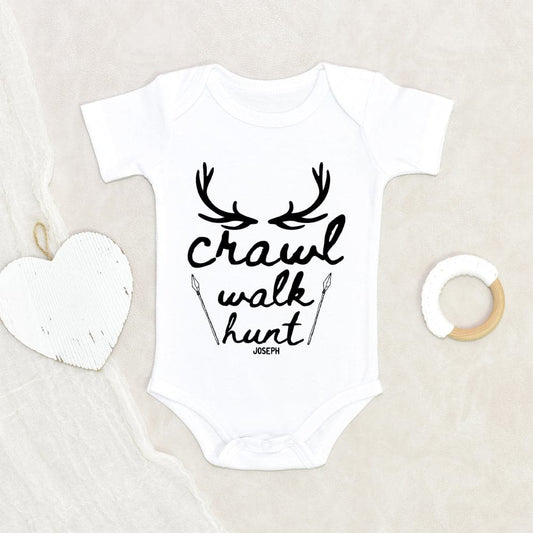 Personalized Hunting Onesie - Baby Boy Onesie - Baby Girl Onesie - Crawl Walk Hunt Onesie - Baby Hunting Onesie - Baby Shower Gift - Hunting Dad Onesie