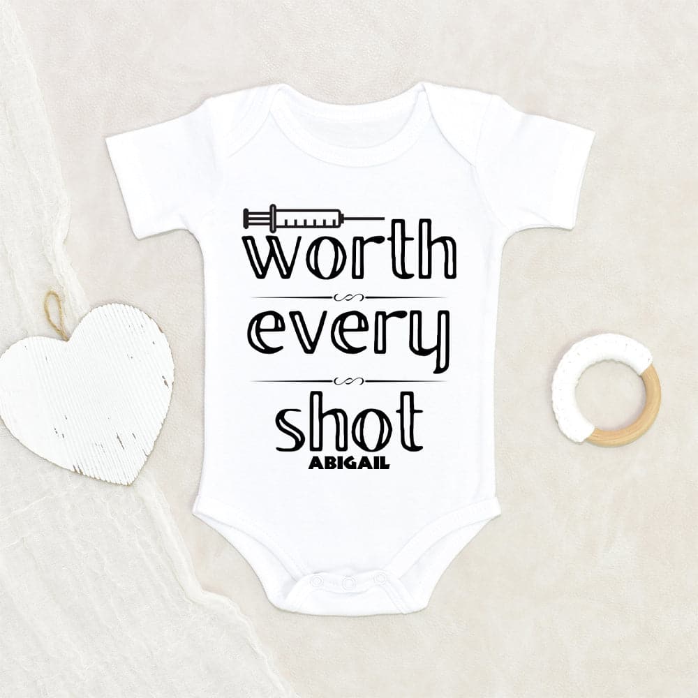 IVF Baby Announcement Onesie - IVF Baby Clothes - IVF Baby Onesie - Worth Every Shot Onesie - Pregnancy Announcement Onesie - Pregnancy Reveal Onesie