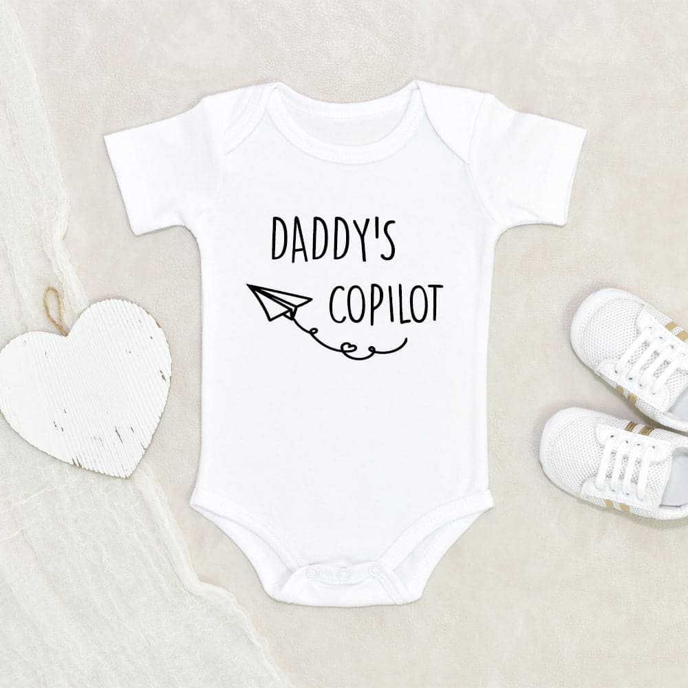 Daddy's Birthday Gift Unique Baby Onesie Daddy's Copilot Baby Onesie Cute Daddy's Buddy Baby Onesie Daddy's Copilot Baby Clothes