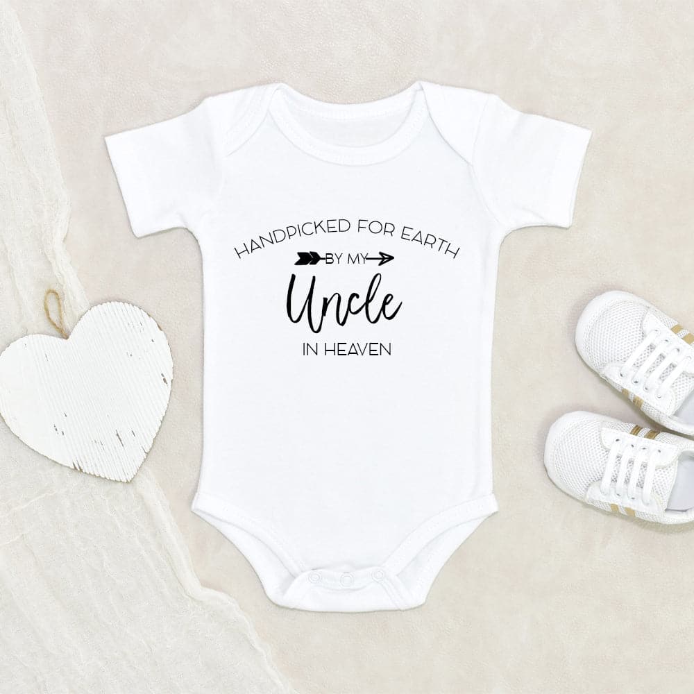 Handpicked By My Uncle Onesie - Uncle Baby Clothes - Handpicked For Earth Baby Onesie - Uncle in Heaven Onesie - Cute Baby Clothes