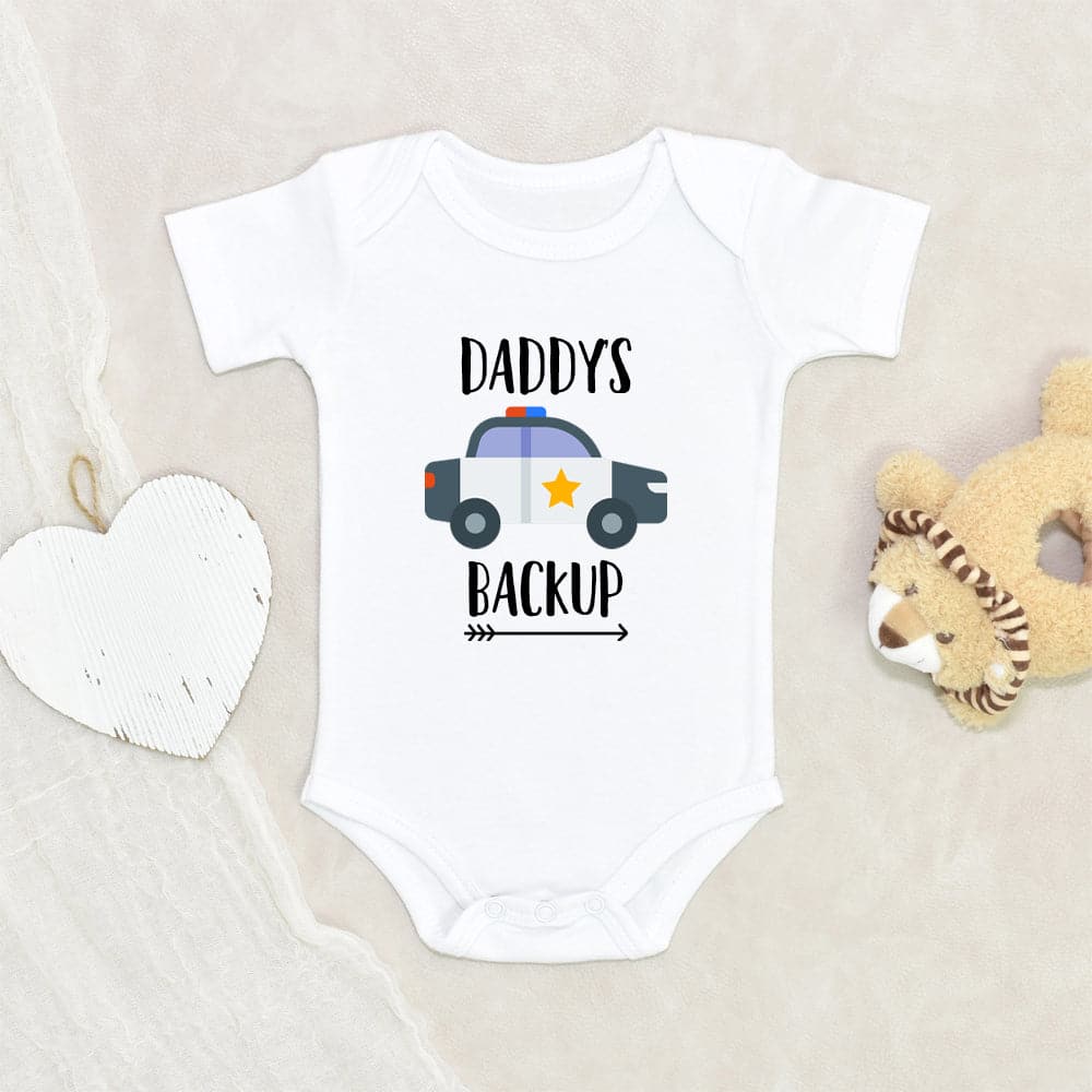Police Baby Onesie - Police Car Baby Onesie - Daddy's Backup Baby Onesie - Police Baby Clothes - Newborn Baby Onesie