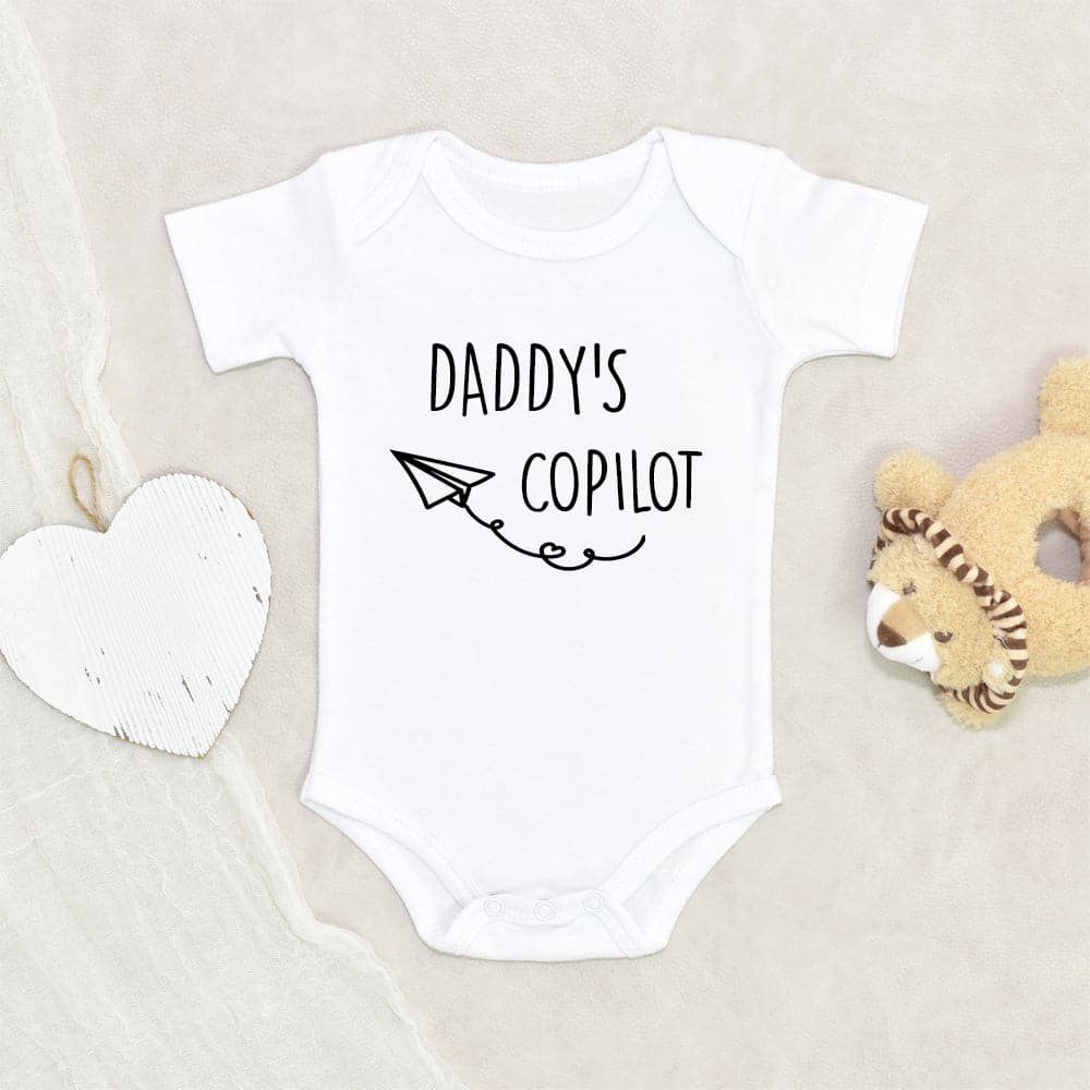 Daddy's Birthday Gift Unique Baby Onesie Daddy's Copilot Baby Onesie Cute Daddy's Buddy Baby Onesie Daddy's Copilot Baby Clothes