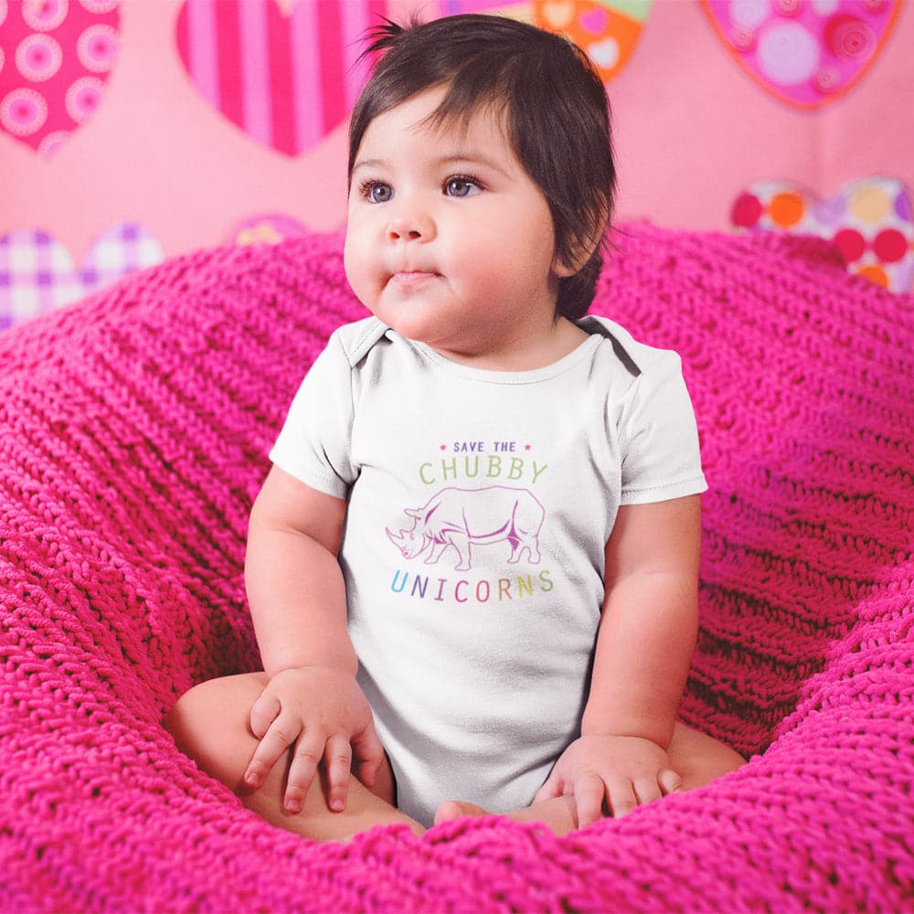 Cute Rhinoceros Baby Onesie - Save The Chubby Unicorn Onesie - Rhino OnesieBaby