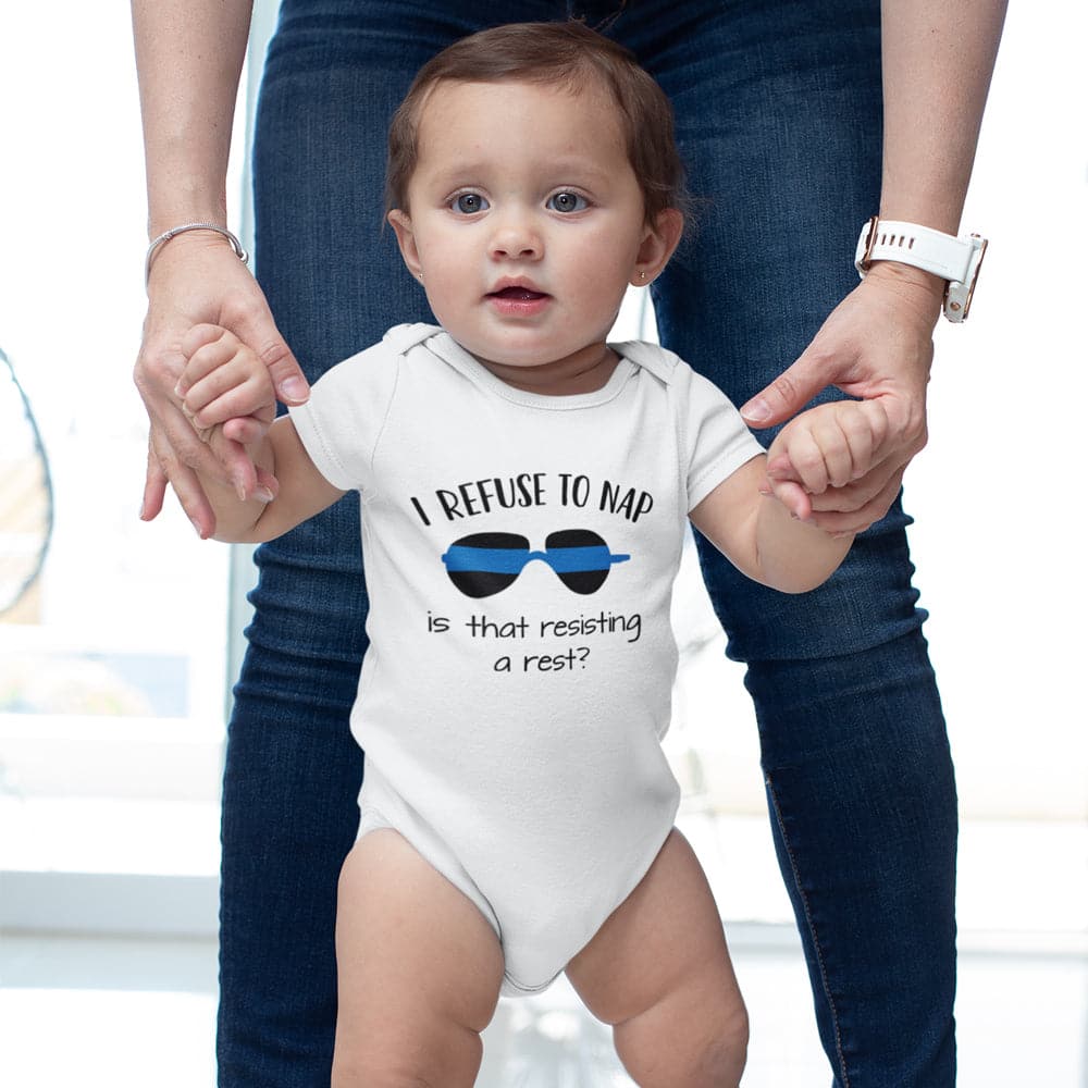 Funny Police Baby Onesie - Police Baby Onesie - I Refuse To Nap Is That Resisting A Rest Onesie - Cute Baby Onesie - Police Baby Clothes