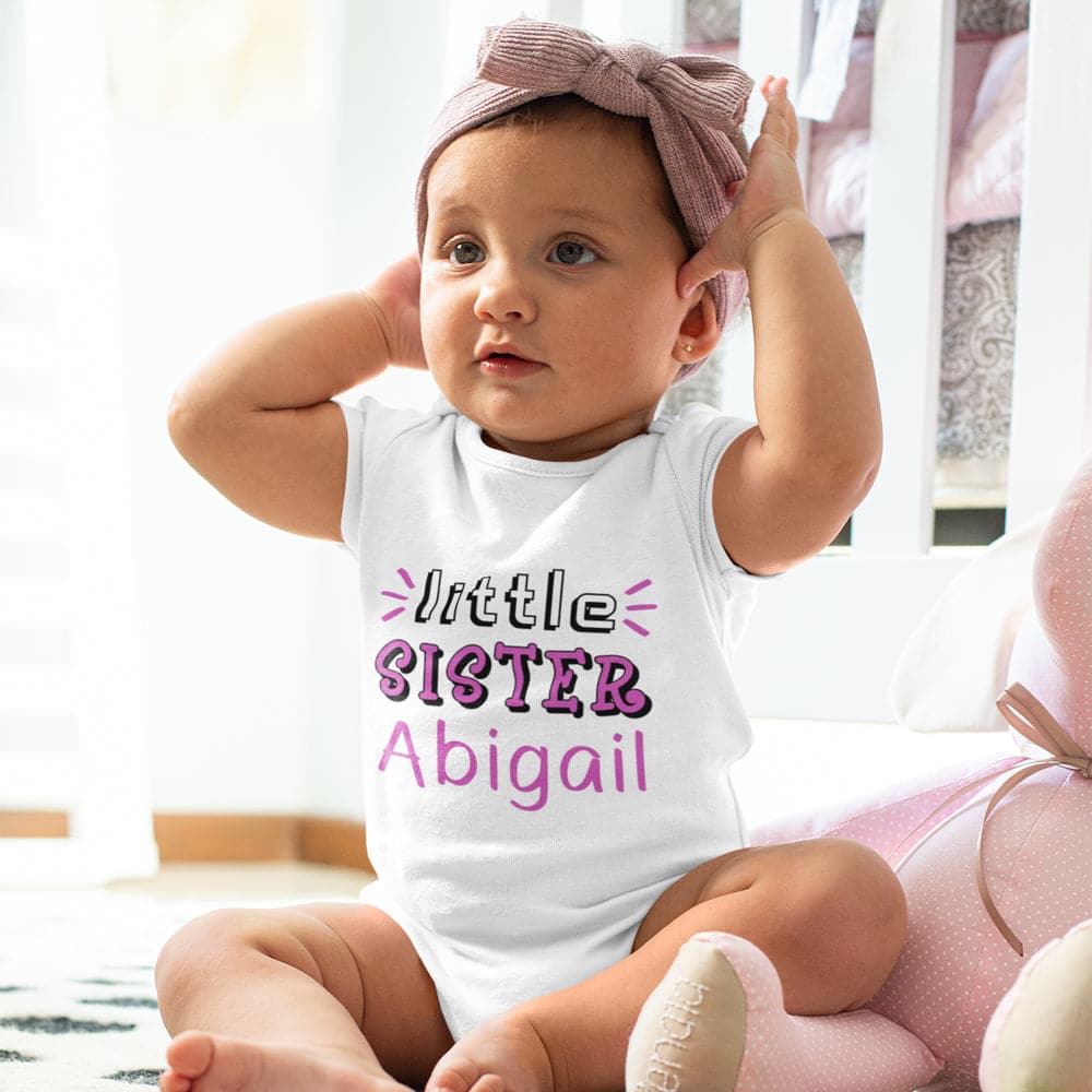 Personalized Birthday Gift - Personalized Girls Name Onesie - Little Sister Onesie - Little Sister Baby Clothes