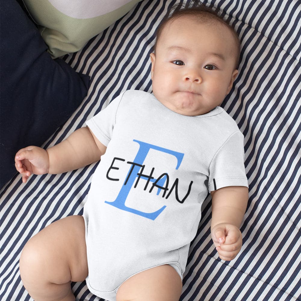 Custom Name Onesie - Personalized Baby Clothes - Blue Personalized Baby Boy Name Onesie - Boy Coming Home Onesie