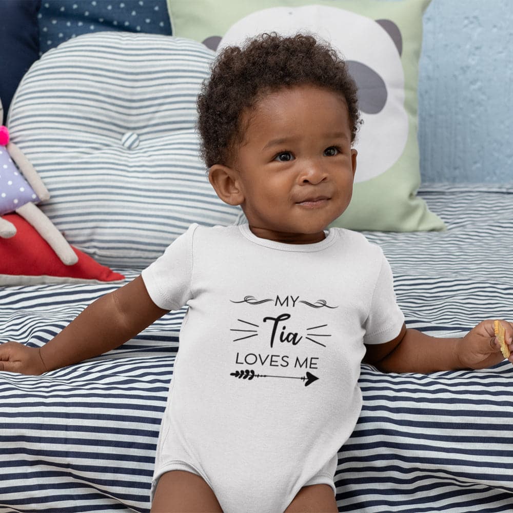 Cute Baby Onesie - Loved By My Tia Onesie - My Tia Loves Me Baby Onesie - Tia Baby Clothes - Funny Baby Onesie