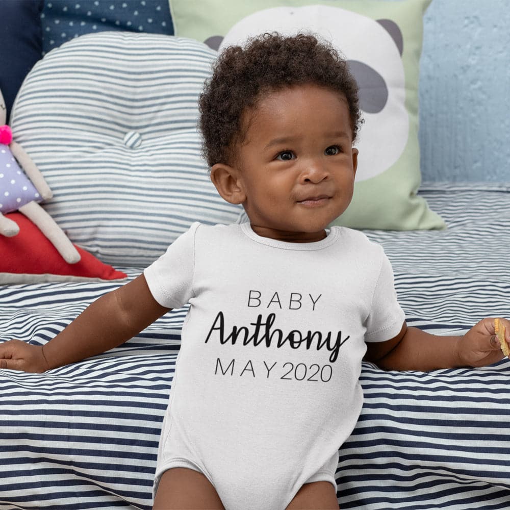 Personalized Last Name Baby Onesie - Baby Onesie Announcement - Baby Announcement Onesie - Custom Onesie - Pregnancy Announcement Onesie