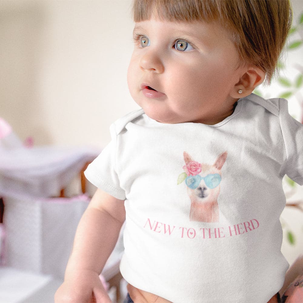 New to the Herd Girl Onesie - Cow Onesie - Baby Girl Farm Onesie - Country Baby - Cow Baby Girl Shower Gift