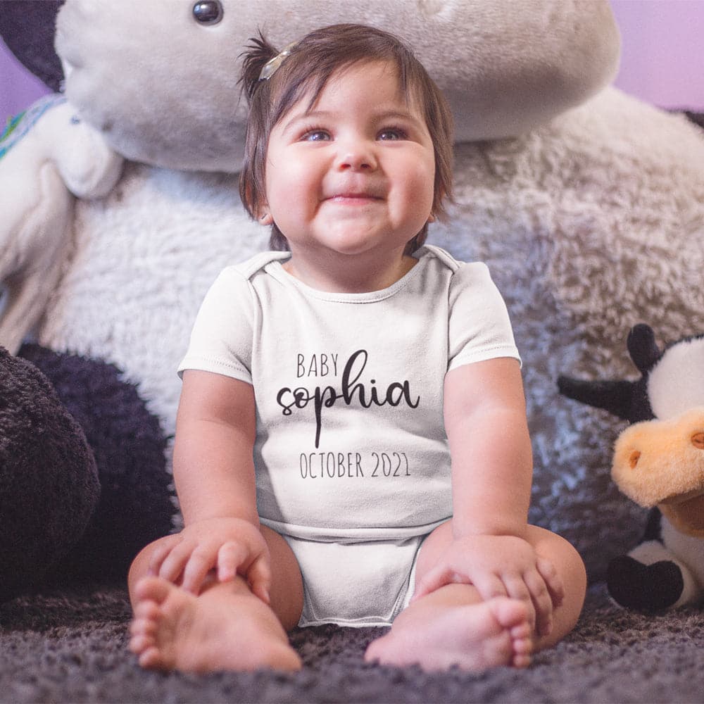 Pregnancy Reveal Onesie - Last Name Onesie - Baby Announcement Onesie - Baby Announcement Onesie - Personalized Baby Clothes - Pregnancy Announcement Onesie