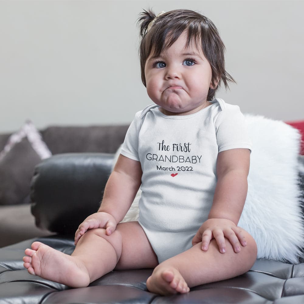 Baby Announcement Onesie - Custom Baby Clothes - The First Grandbaby Onesie - Personalized Baby Onesie - Grandparents Announcement Onesie