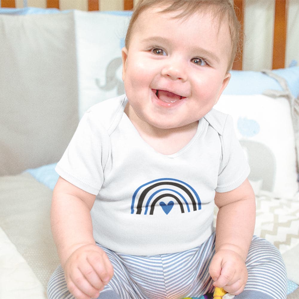 Police Mom To Be Onesie - Police Baby Onesie - Black And Blue Rainbow Lines Baby Onesie - Police Dad To Be Onesie - Cute Baby Clothes